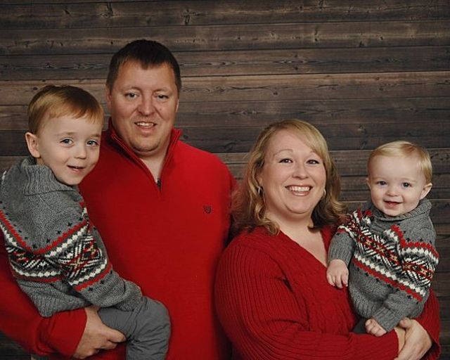 The McDonnell family (l to r) Brayden, Dan, Marissa and Grayson.